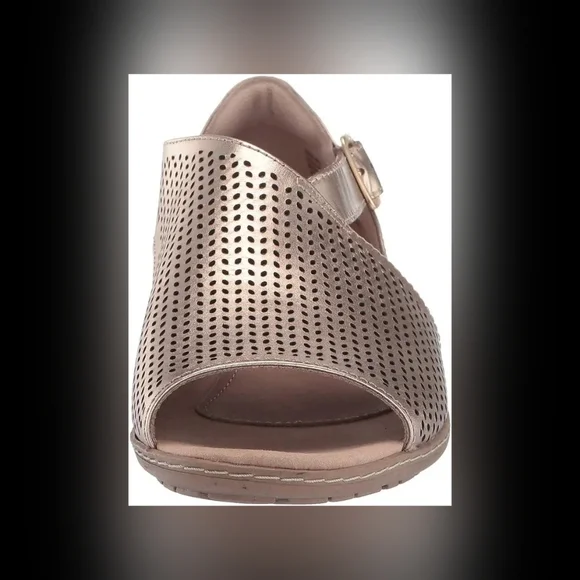 EARTH Ballston Gold Sandal Argon Metallic Calf 10 - Picture 4 of 5